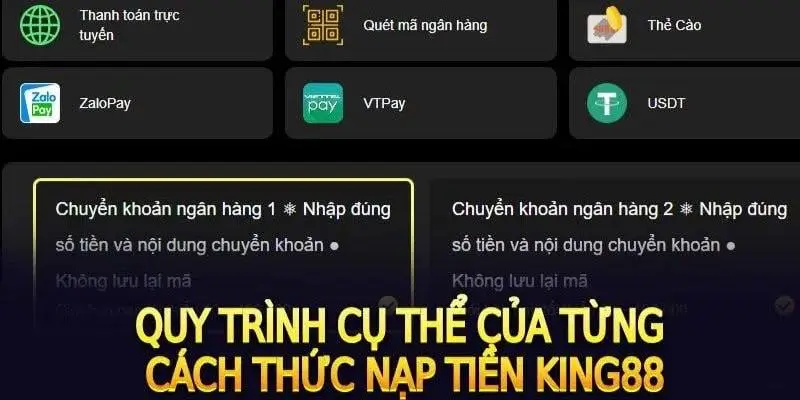 Hướng dẫn chi tiết các cách nạp tiền tại King88